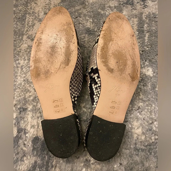 SOLD OUT! J.Crew Academy penny loafer mules in snake-embossed leather, SZ 7. - Picture 10 of 11